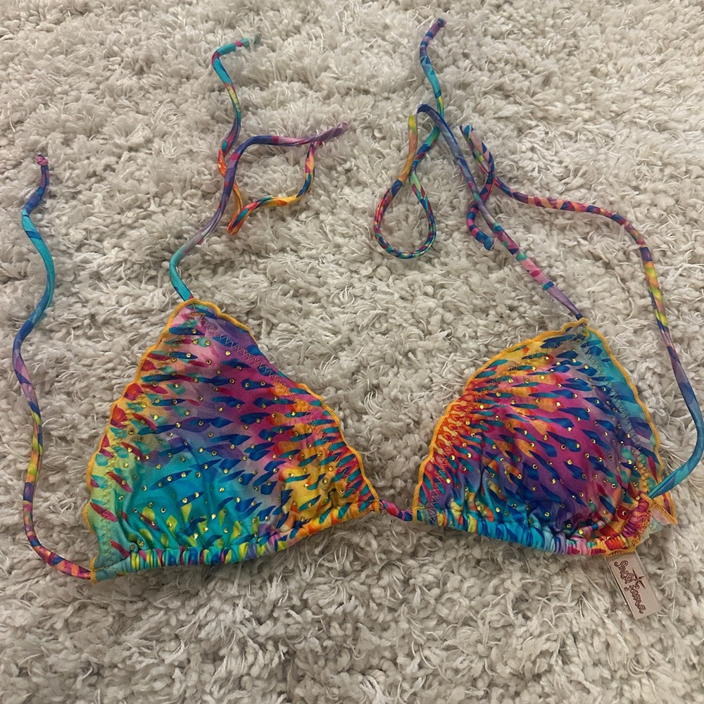 Luli Fama bikini top with rhinestones- size Medium